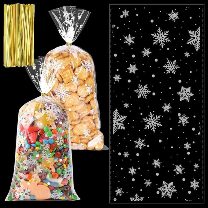 Solidchoice - Set van 100 Transparante Cellofaanzakken voor Feestjes