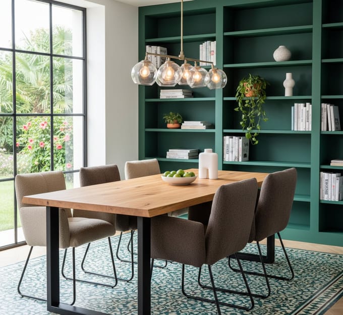 Eettafel Eikenhout Geolied 160x90 cm - 160x90 cm - Zwart - Novihome