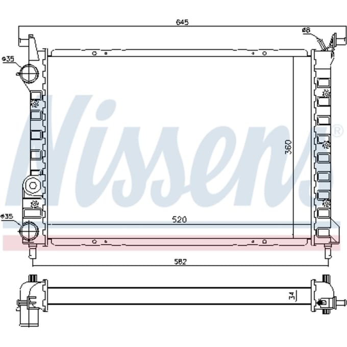 Radiator, motorkoeling NISSENS 61804