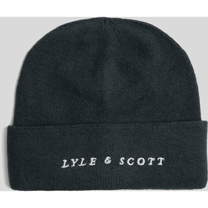 Lyle & Scott Script Logo Beanie - Marineblauw