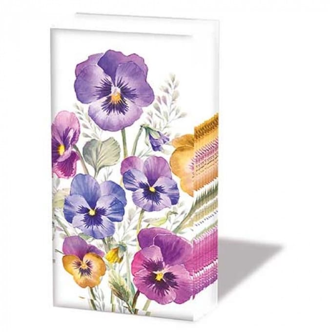 Papieren Zakdoeken Pansies - Ambiente - 21x21 cm