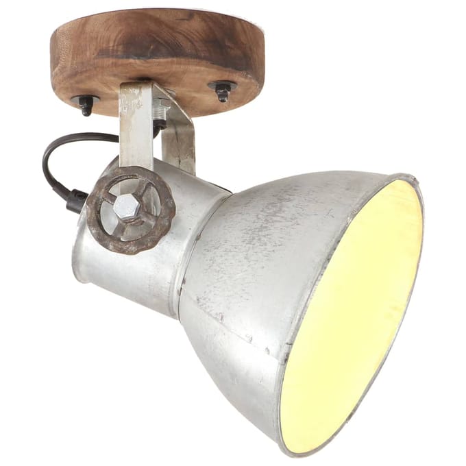 vidaXL Wand-/plafondlampen industrieel 2 st E27 20x25 cm zilverkleurig