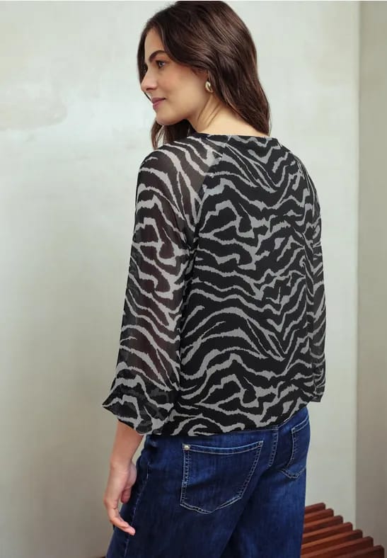 Chiffon blouse met zebraprint