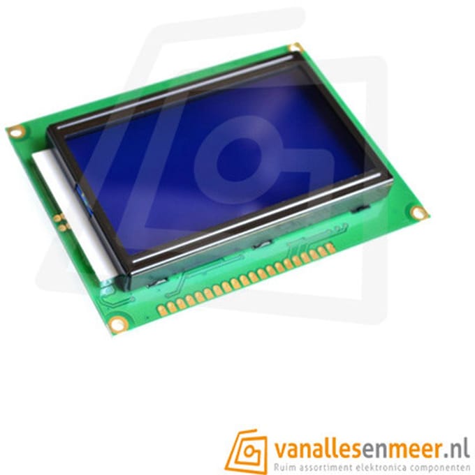 LCD Display ST7920- 128x64 pixels wit op blauw