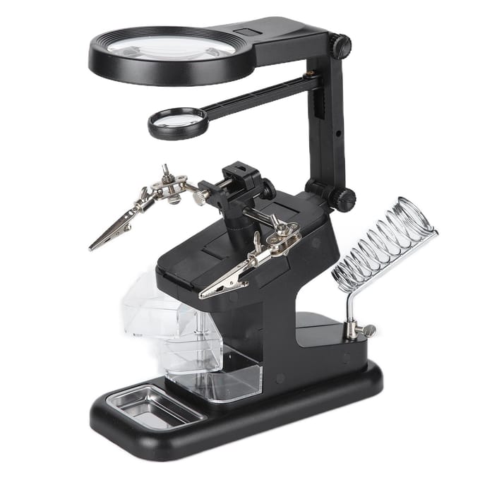 E?7026 Desktop Vergrootglas met 10LED Licht Lasvergrootglas Reparatiegereedschap 3X 4.5X