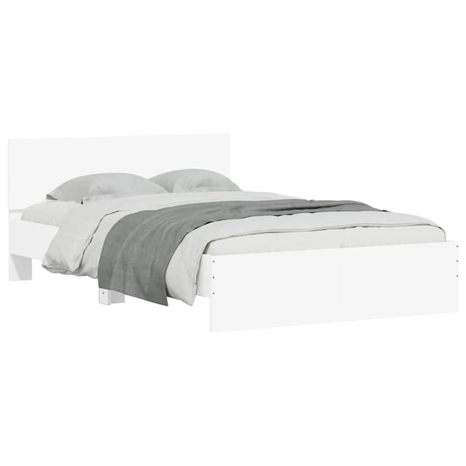 vidaXL - Bedframe - met - hoofdeinde - wit - 120x200 - cm