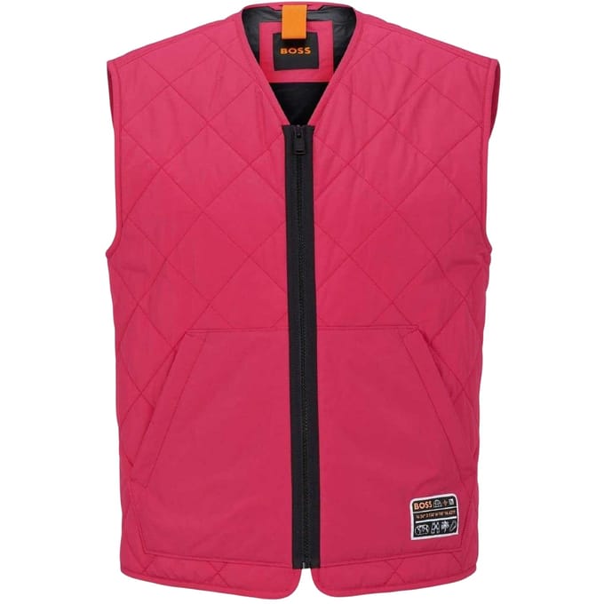 Boss Heren Okella V-hals Regular Gilet (Middelroze)