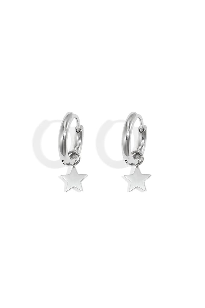 YWG - Oorbellen Star Zilver Stainless Steel - 2 cm