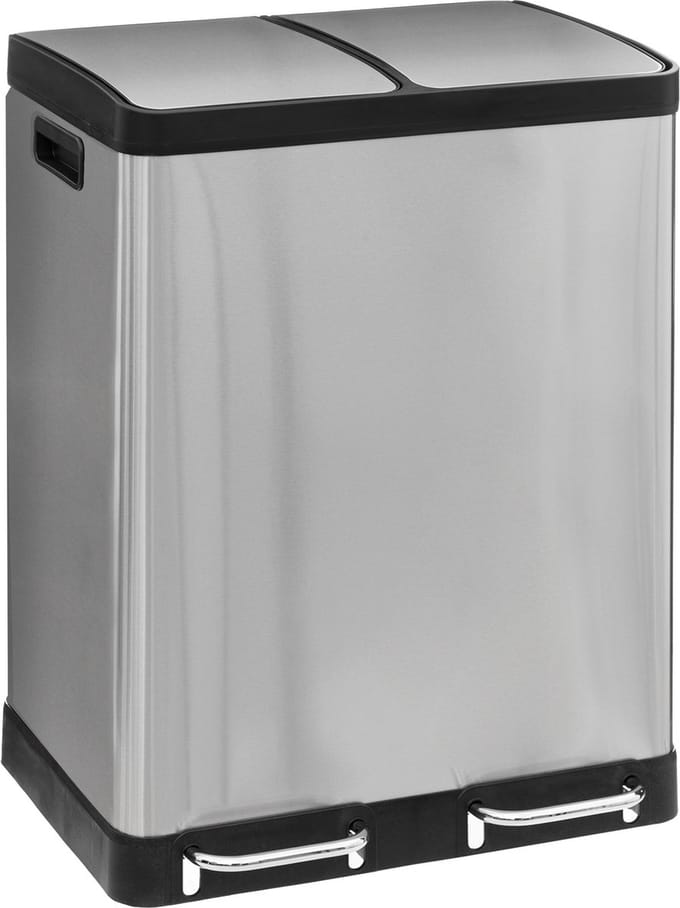 5Five Afvalemmer Ariane - Metaal 30L+30L - Inox