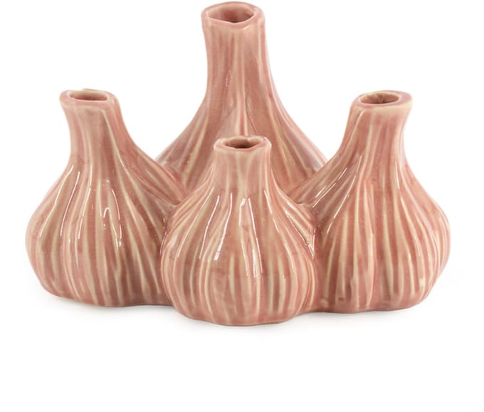 HomeBound by KY | Aardewerk tulpenvaas Garlic roze | tulpenvaas | 19,5x15,5x14,5cm