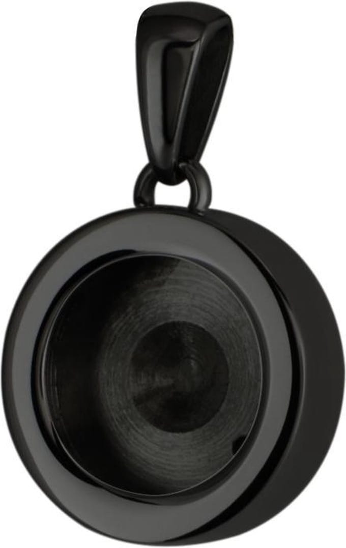 Quiges RVS Verwisselbare Mini Munt Ketting Hanger Houder Medaillon Schroefsysteem Zwart Glans