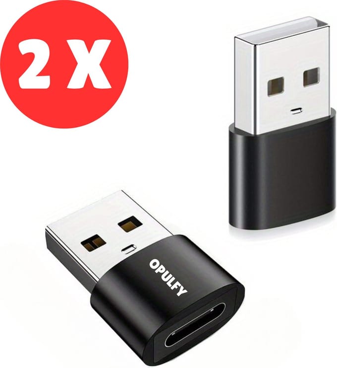 USB Adapter - USB naar USB C - USB A naar USB C - USB naar USB C Kabel - USB C Hub - USB C Adapter - Opulfy