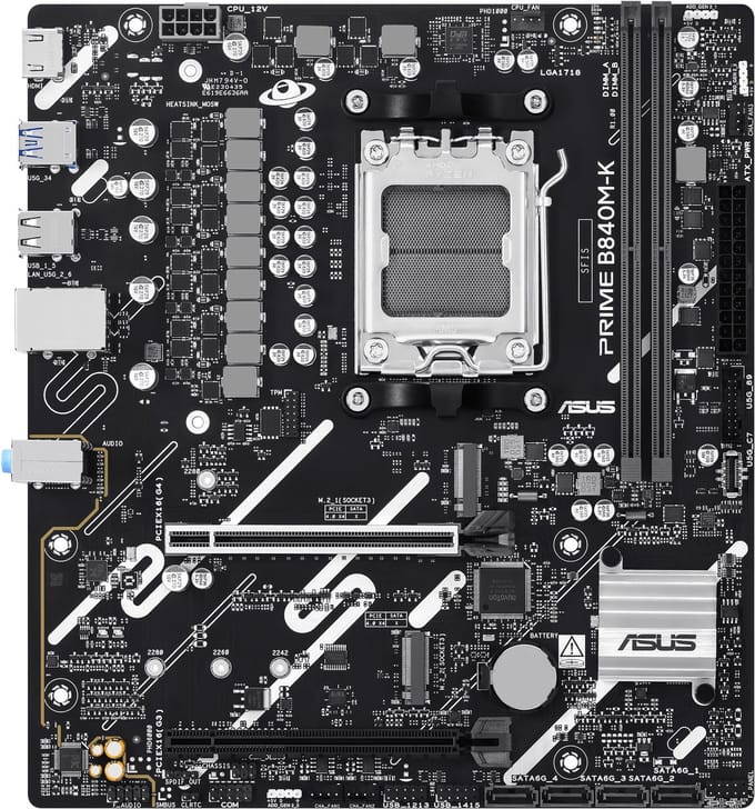 ASUS PRIME B840M-K Moederbord - AMD B840 - AMD AM5 - DDR5 RAM - Micro-ATX