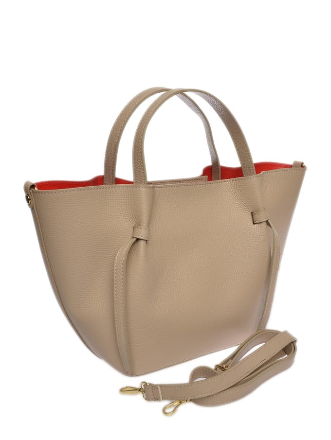 Isabella Rhea Beige Rundleer Tas