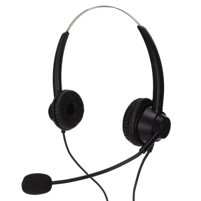 H360D‑2.5 Telefoonheadset Binaurale Klantenservice Hoofdtelefoon met HD Microfoon voor Kantoor Callcenter