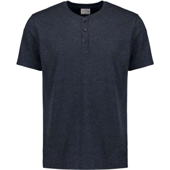 No Excess T-shirt Granddad With Neps Deep Blue Größe: L | Basic T-Shirts Outlet | Herren | Blau