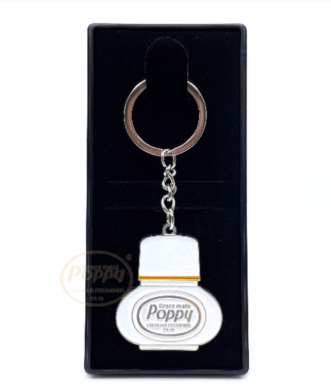 RVS sleutelhanger Poppy Grace Mate Jasmijn Verpakt in een plastic geschenkdoos