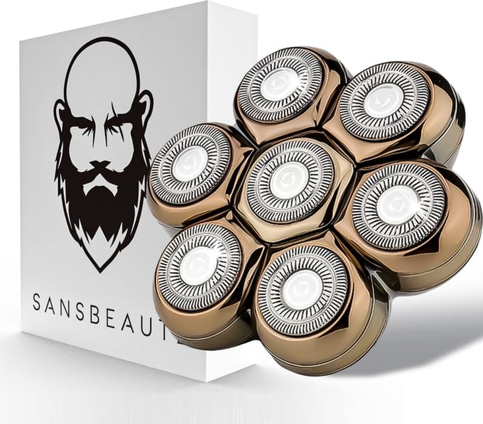Sansbeauté® Scheerkop - Scheerhoofd - Magnetisch - Vervangbaar - 7 bladen - MS-686 & MS-687 - Geschikt Voor Alle Sansbeauté® SkullSharp PRO MAX