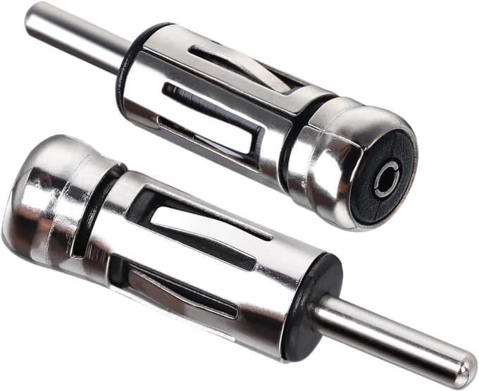 Antenne Adapter Connector - ISO naar DIN - Autoradio Aansluiten - Universele Compatibiliteit - 2 stuks - Zilver