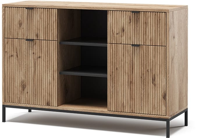 Vicco Eliza Dressoir – 120 x 81.2 cm met 2 lades en 2 deuren Viking Eik