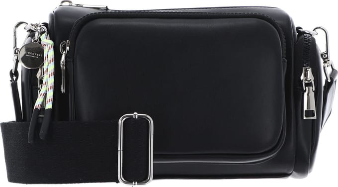 SEIDENFELT MANUFAKTUR Schoudertas Laanila Midi Crossbag Side Pockets Black Zwart