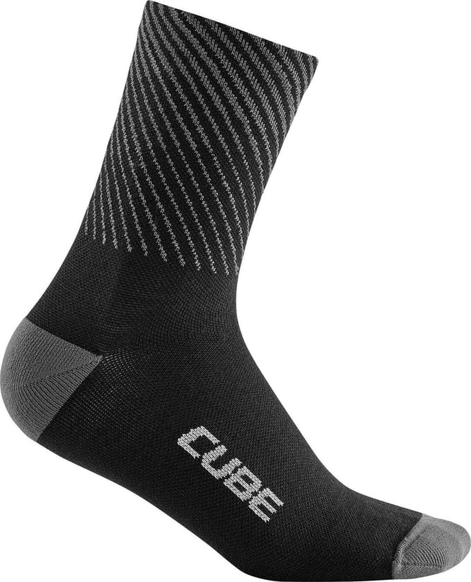 CUBE Fietssokken SOCKS HIGH CUT BE WARM BLACK/GREY 44-47