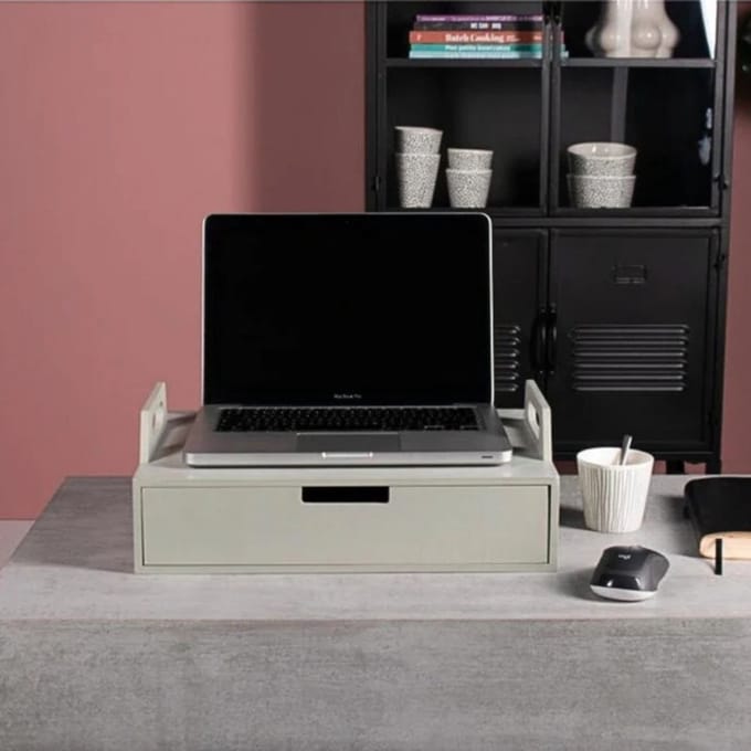 Gusta Laptoptafel - Hout - 41 x 30 x 14,5cm - Decoratie - Grijs