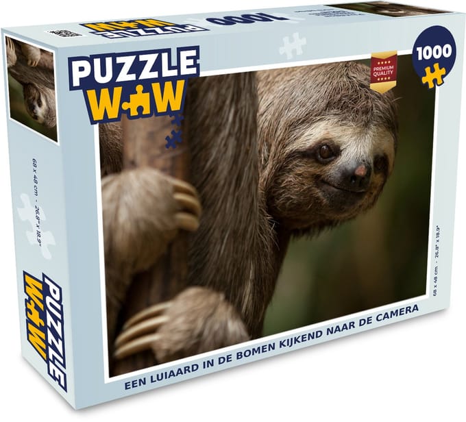 Puzzel Een luiaard in de bomen kijkend naar de camera - Legpuzzel - Puzzel 1000 stukjes volwassenen