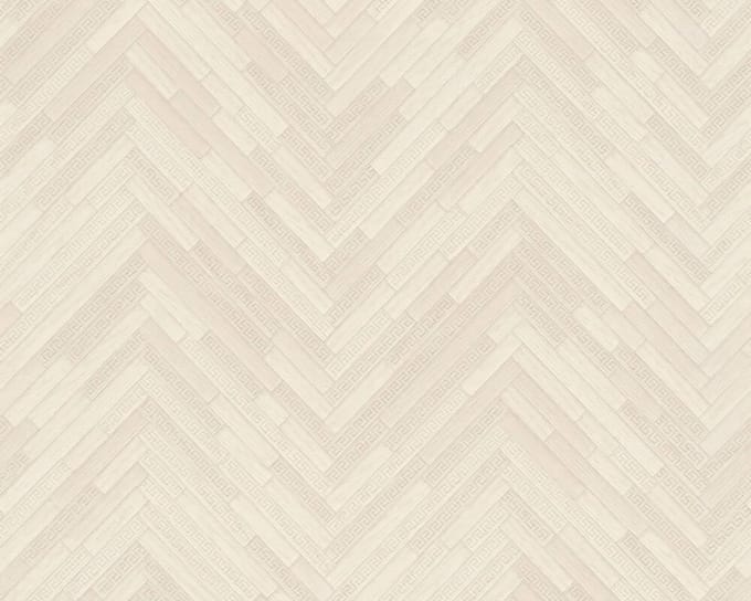 MODERN GRAFISCH HOUT BEHANG - Beige Creme - Industrieel behang - AS Creation Versace 4