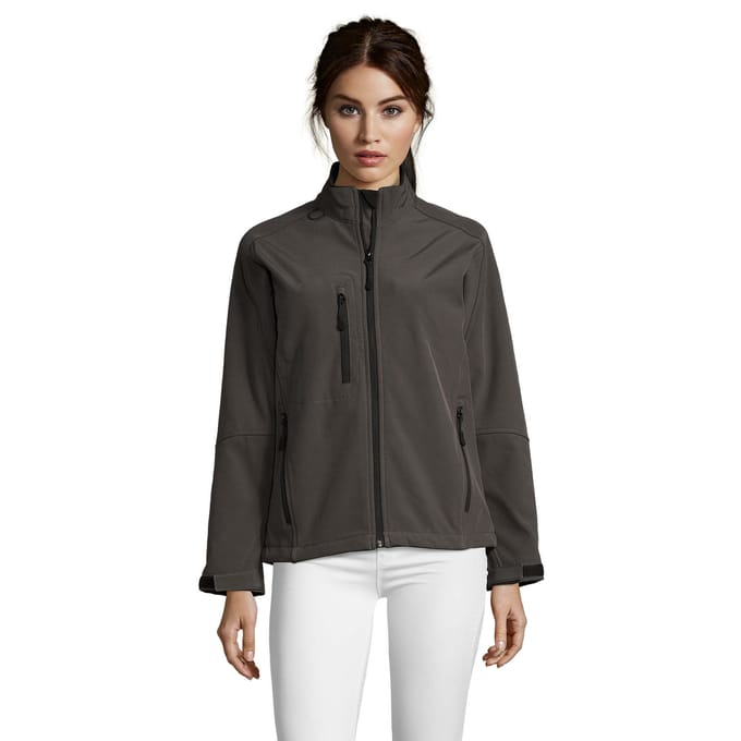 SOLS Dames/Dames Roxy Soft Shell Jas (Houtskool Grijs Effen)