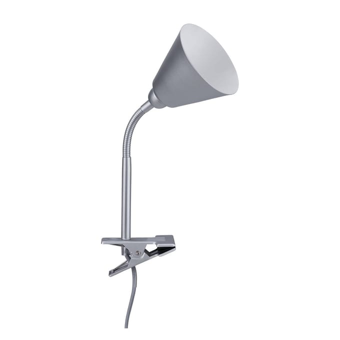 Klemlamp Vitis Flexarm snoerschakelaar Grijs 230V E14