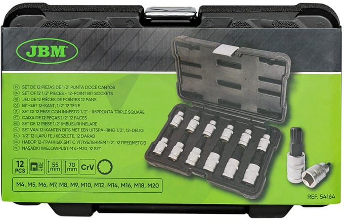 XZN Dopslagsleutel Set M4-M20, 1/2", 12 Delig