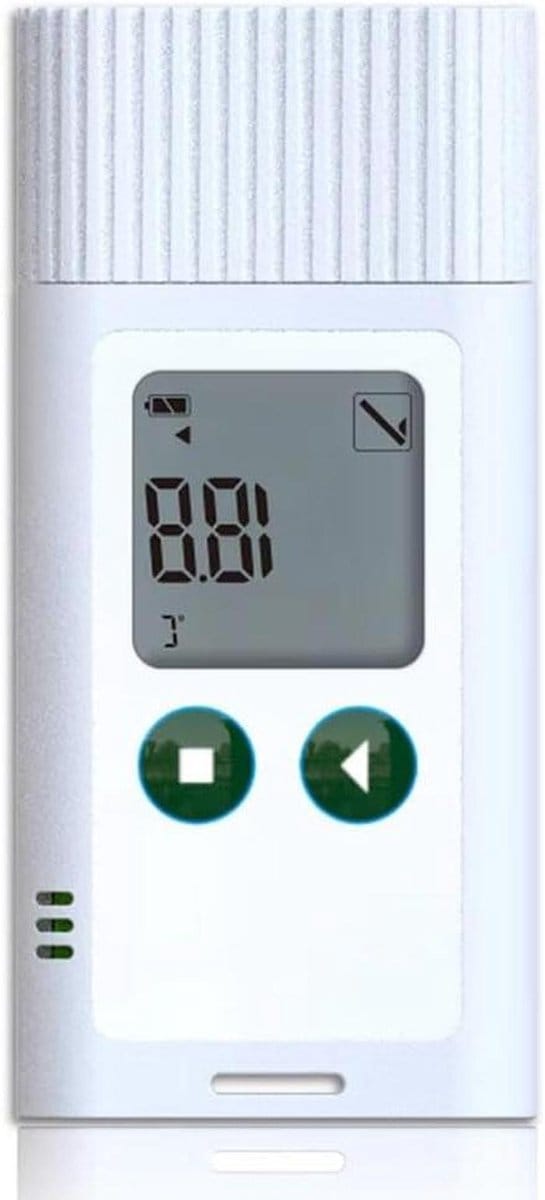 Temperatuur Logger - Data Recorder - Koudeketen Transport - Grote Opslagcapaciteit - 10 x 6.5 x 2 cm - Wit