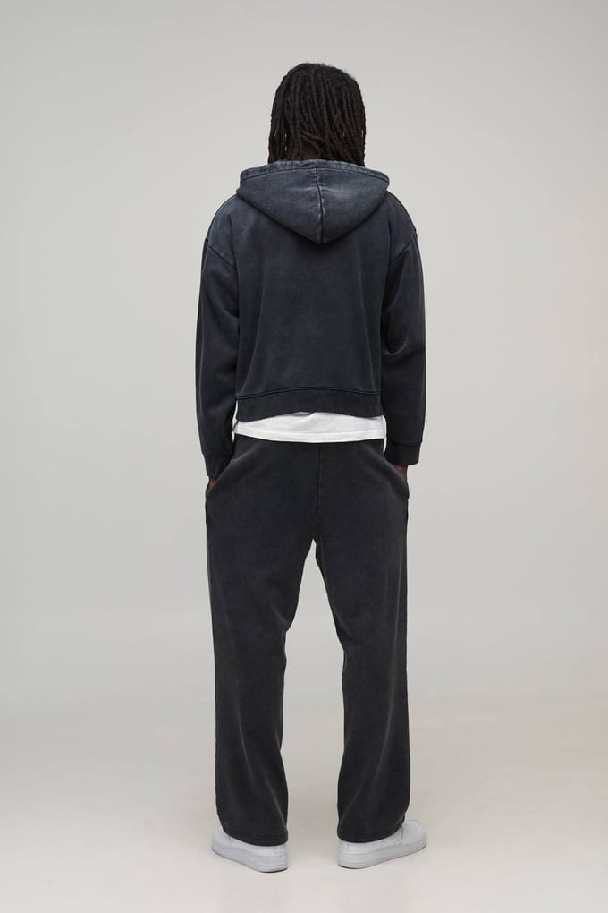 Essential Washed Baggy Drop Crotch Jogger | Washed Black | Size Small