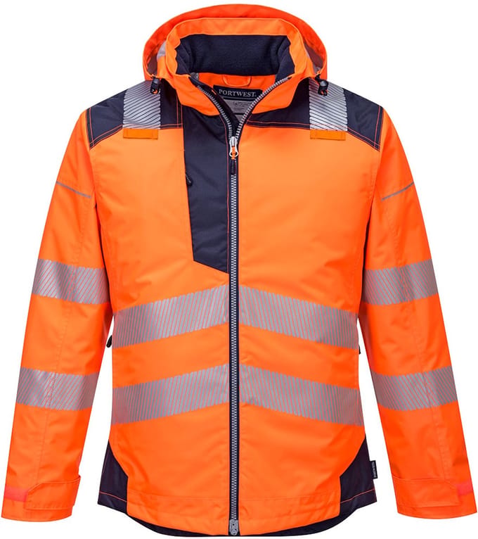 Portwest PW3 Hi-Vis Winterjack T400 - Oranje/Marine - L