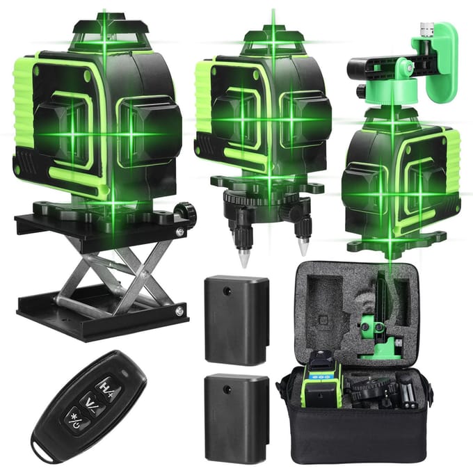 Niveau Laser multifonctionnel 16 lignes, fonction d'auto-nivellement à 3 degrés, outil de nivellement, sol omnidirectionnel EU Plug multicolore