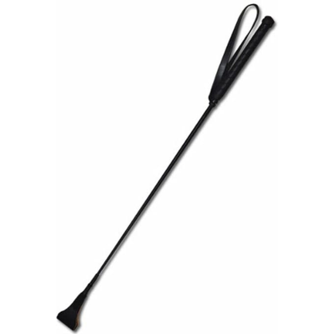 ZADO – 65 cm Lederen ‘Riding Crop’ met Polsband voor de Correctionele Tik – Zwart
