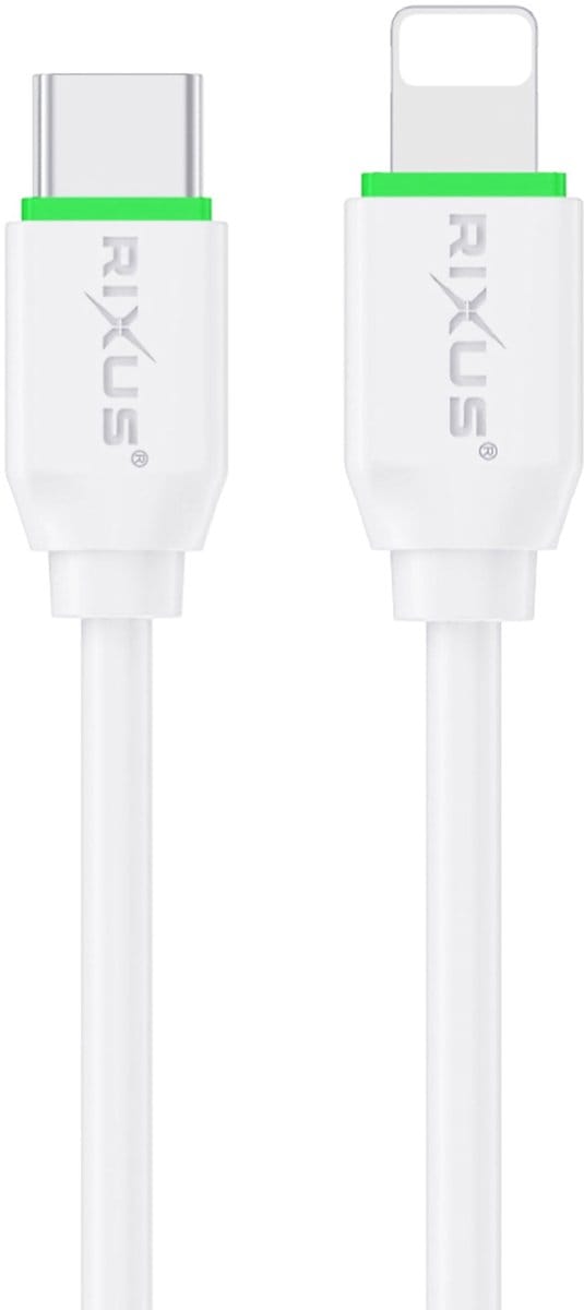 Rixus RXUC13L Fast Charging Cable USB-C To Lightning 30cm White