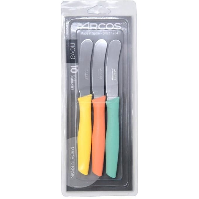 Coffret de Couteaux - ARCOS - Nova - 3 Couteaux Beurre Cranté - Acier Inoxydable Nitrum® - 90 mm