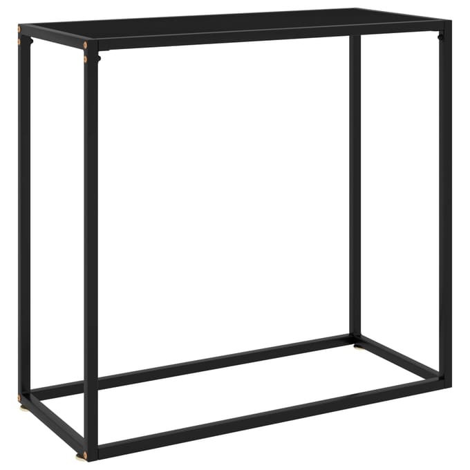 vidaXL - Wandtafel - 80x35x75 - cm - gehard - glas - zwart