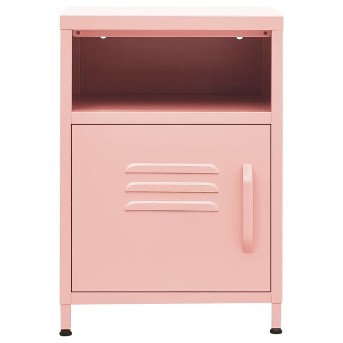 vidaXL - Nachtkastje - 35x35x51 - cm - staal - roze
