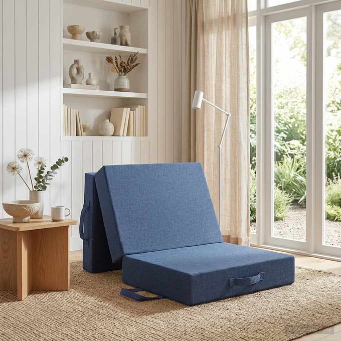 vidaXL - Vouwbare - Sofa - Bed - 75 - x - 63 - x - 45 - cm - Blauw