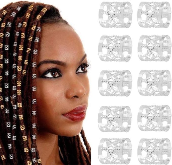 Haar kralen - hair beads - haar ringen vlechten - dreadlocks - boho - zilverkleurig 50 stuks