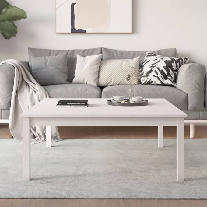 vidaXL - Salontafel - 100x100x40 - cm - massief - grenenhout - wit