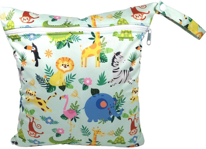 Strandtas met ritssluiting – Waterdichte strandtas – Luiertas – 28x30 cm –Tijger leeuw SM161