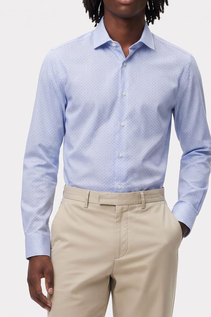 Calvin Klein Slim Collar Shirt Blue Multi Größe: 41 | Business hemden Outlet | Herren | Blau