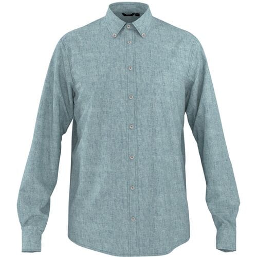 ESMARA MEN Linnen heren overhemd (Blauw, M)