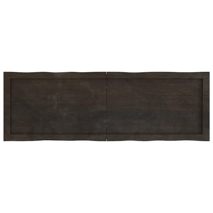 vidaXL Tafelblad natuurlijke rand 120x40x(2-6)cm eikenhout donkerbruin