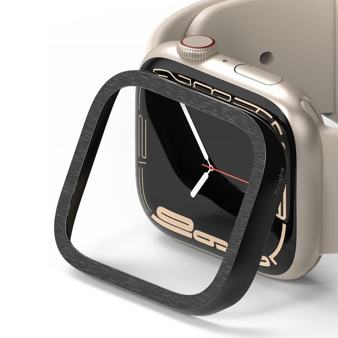 Ringke Bezel Styling voor de Apple Watch 7 / 8 / 9 - 41 mm - Hairline Plain Silver