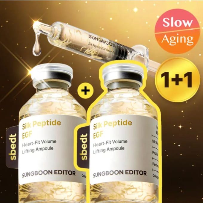 Sungboon Editor Zijde Peptide EGF Heart-Fit Volume Lifting Ampoule 40ml + 40ml set white